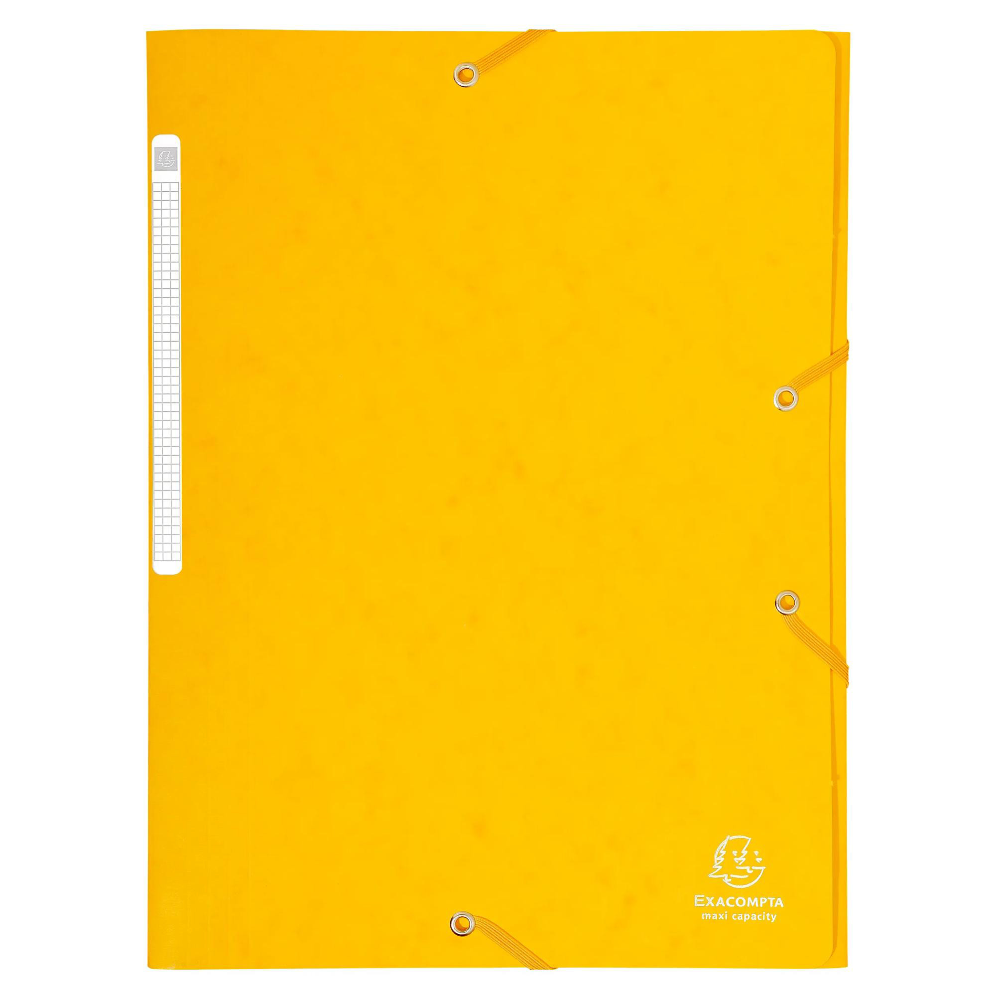 Exacompta Chemise à élastiques Maxi capacity carte lustrée 425gm2 - A4 Jaune - vue 2