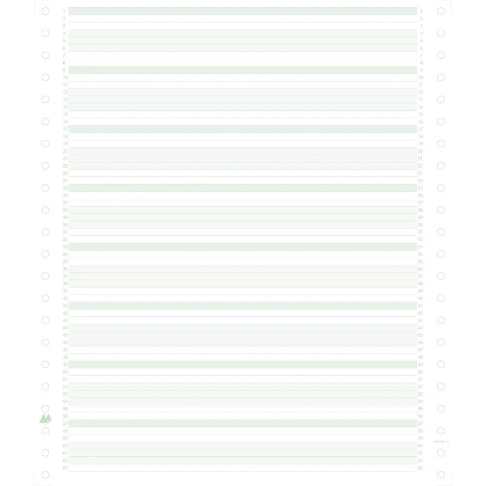 EXACOMPTA 2000 feuilles de listing zoné vert 240x11 1pli Bandes Caroll Non Détachables 60g - Vert