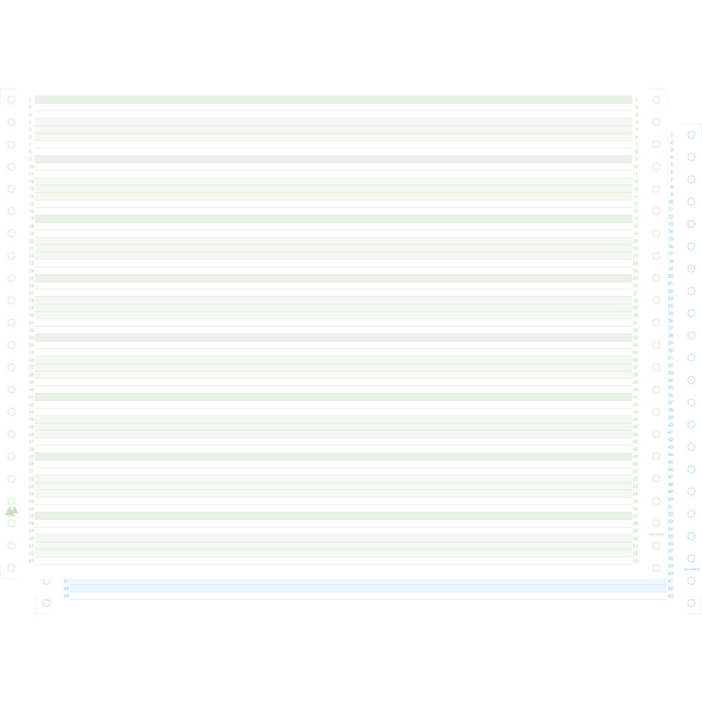 EXACOMPTA 1000 feuilles de listing autocopiant zon vert/bleu 380x11 2plis Bandes Caroll Non Dtachables - Vert