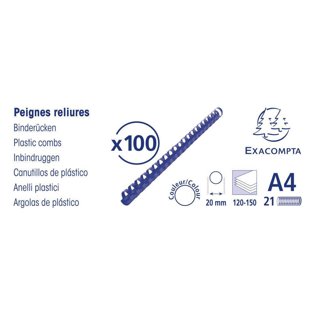 EXACOMPTA Boite 100 reliures spirales plastique 20mm - vue 8
