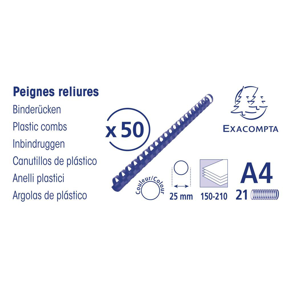EXACOMPTA Boite 50 reliures spirales plastique 25mm - vue 3