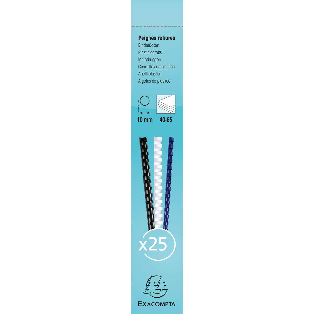 EXACOMPTA Boite 25 reliures spirales plastique 10mm