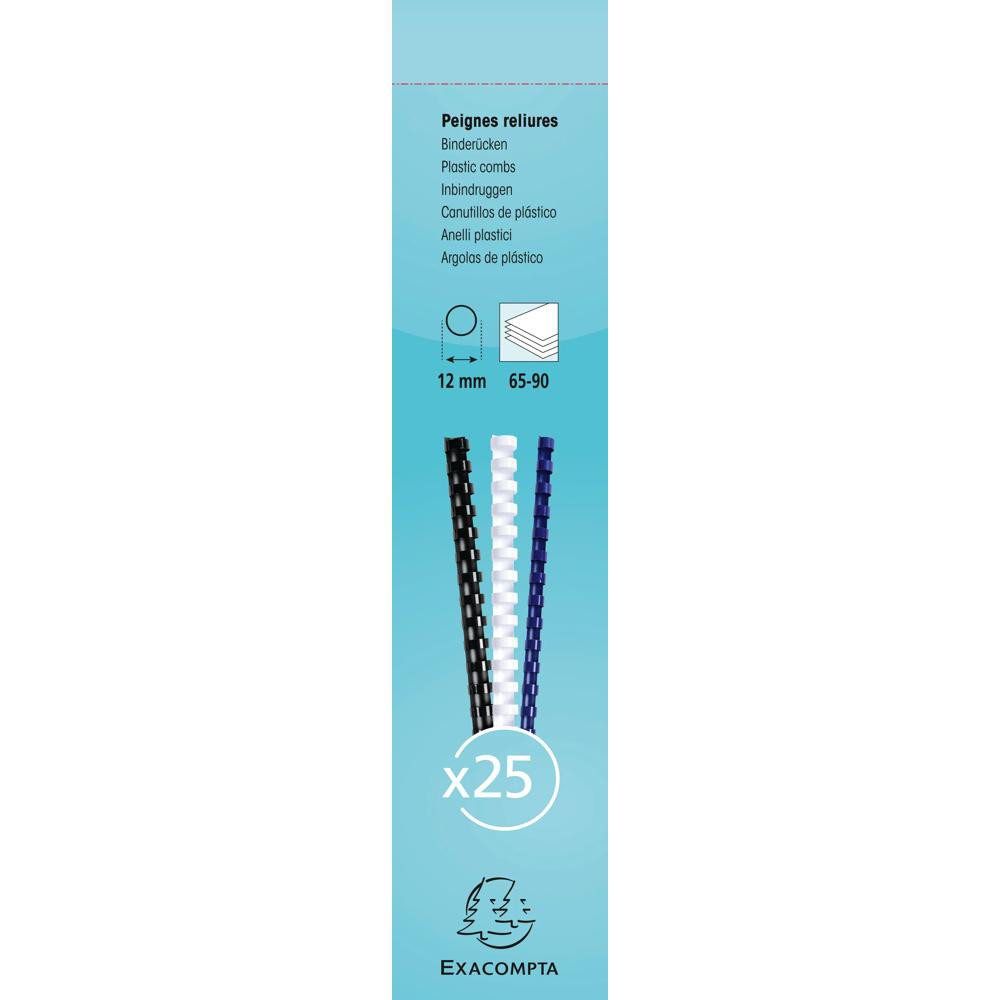 EXACOMPTA Boite 25 reliures spirales plastique 12mm