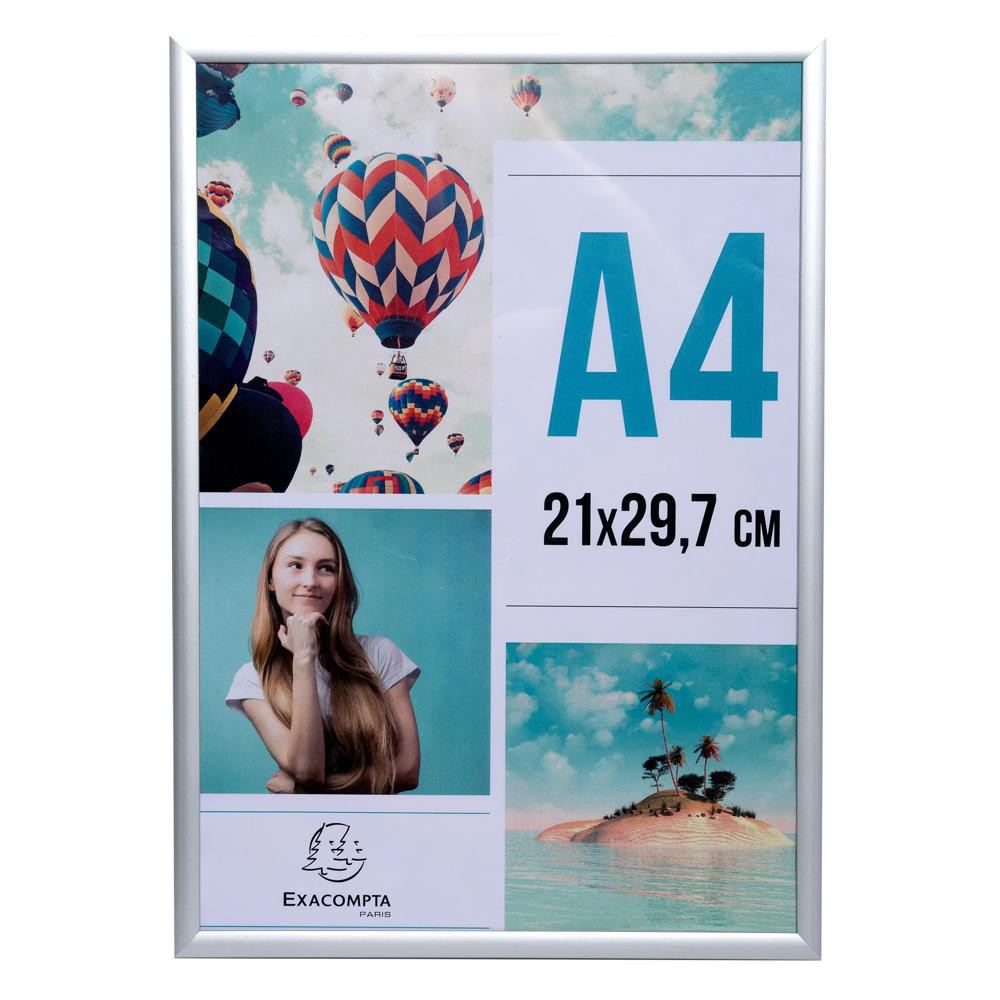 EXACOMPTA Cadre photo aluminium A4 - Argent