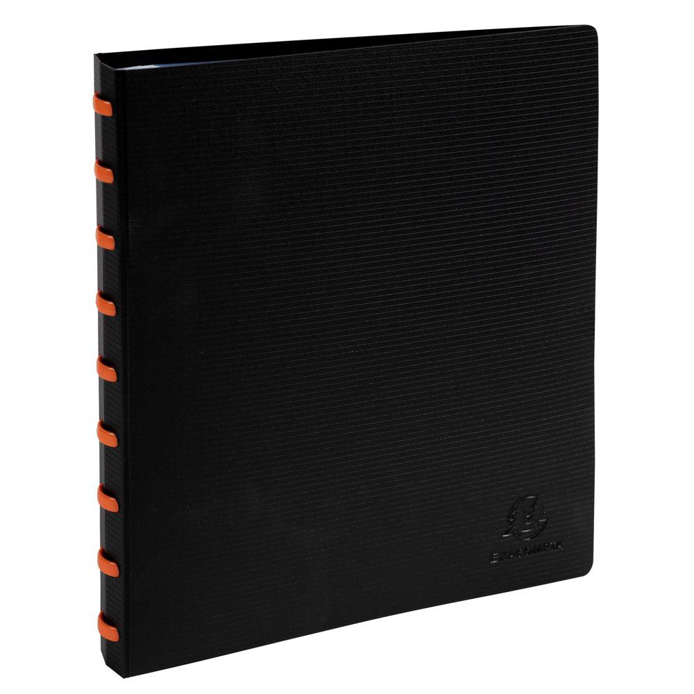 EXACOMPTA Protège-documents à anneaux avec pochettes détachables - 60 vues Exactive - A5 - Noir