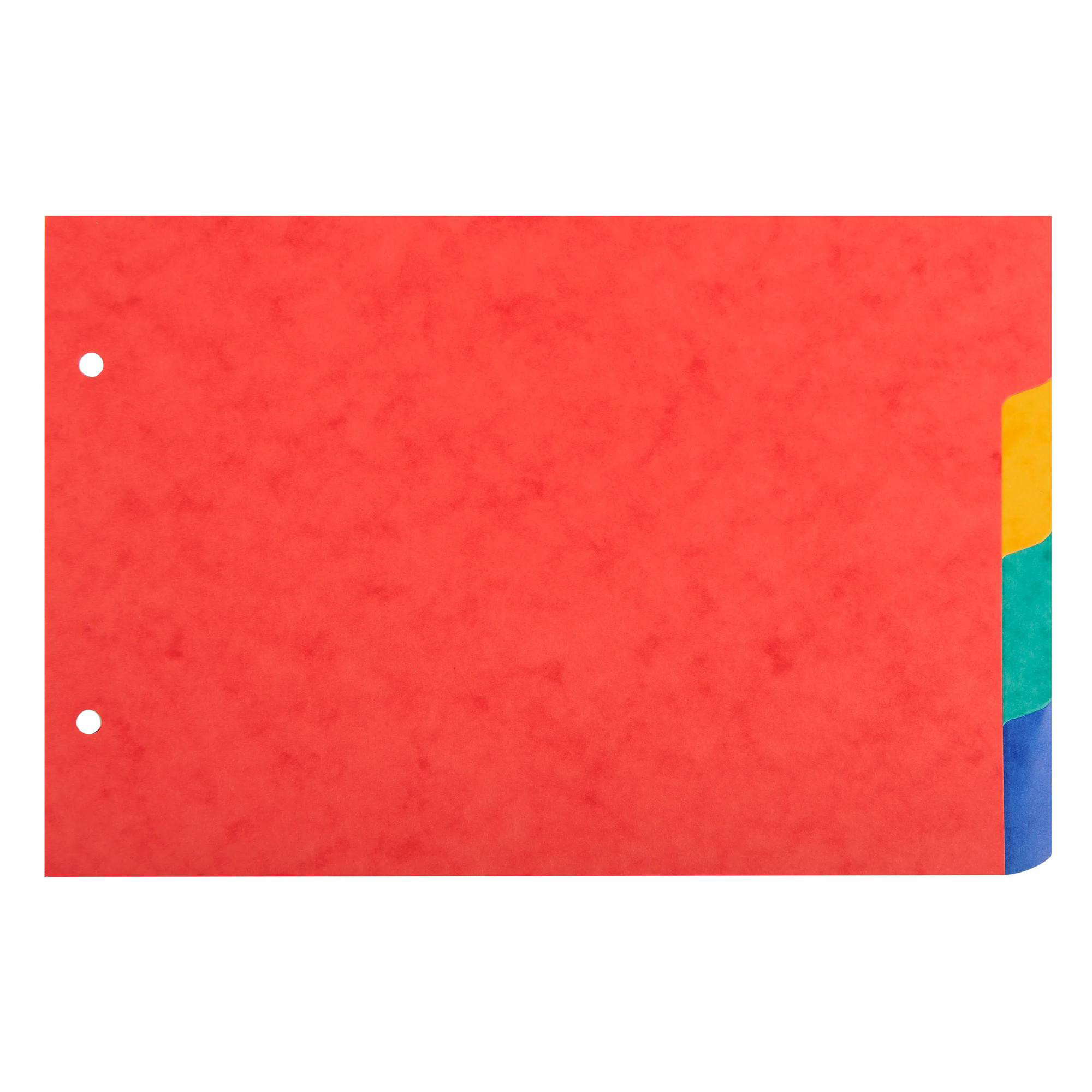 EXACOMPTA Intercalaires pour fiches bristol carte lustrée 225g/m2 4 positions - A5 148x210mm - Couleurs assorties