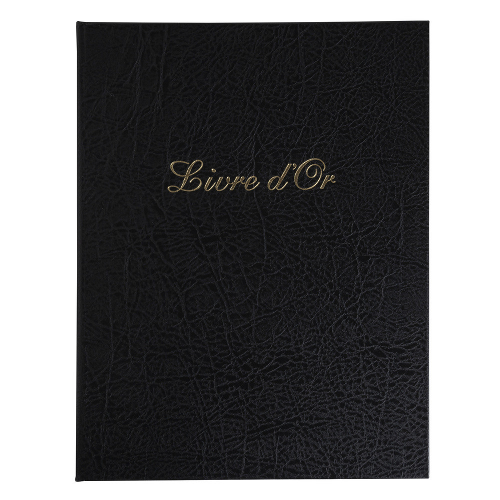 EXACOMPTA Livre d'or Balacron avec titre 100 pages blanches - 27x22 cm vertical - Noir