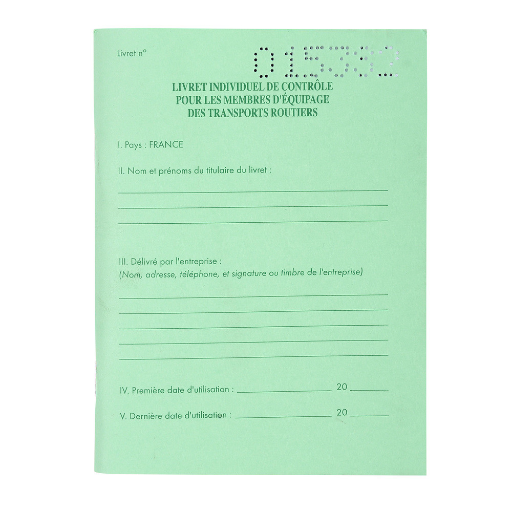 EXACOMPTA Livret individuel contrle transport