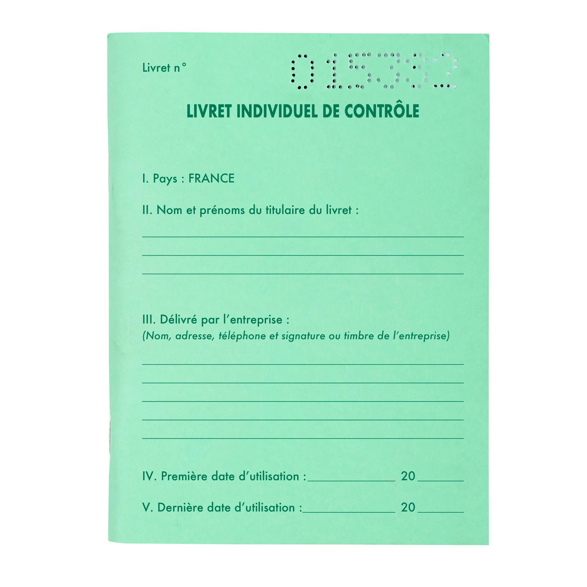 EXACOMPTA Livret individuel contrôle transport