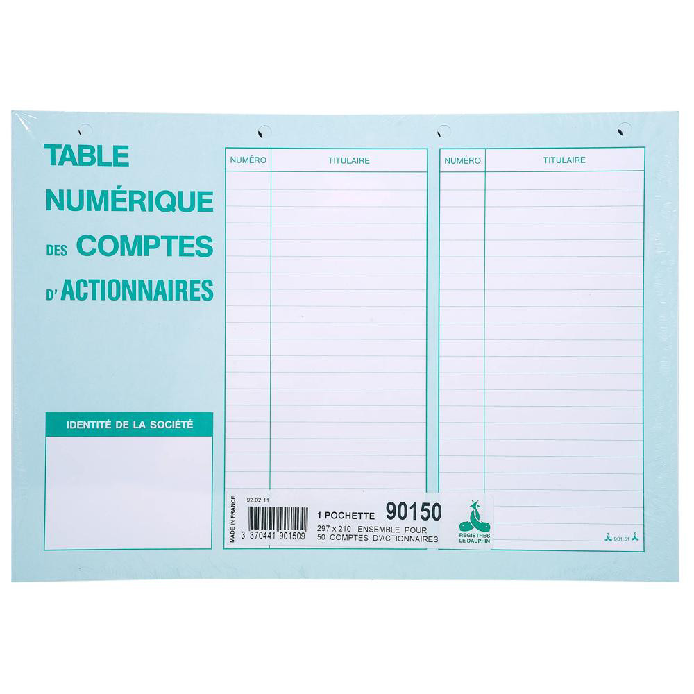 LE DAUPHIN Pochette 297X210 Ensemble compte d'actionnaires 50 feuillets - Autre