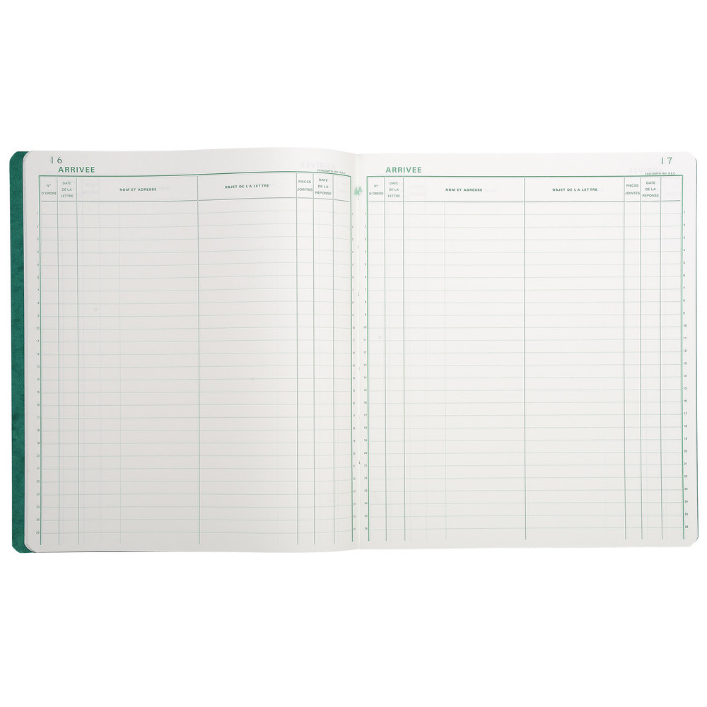 EXACOMPTA Piqre 32x27cm Enregistrement du courrier 26 lignes 80 pages - Couleurs assorties