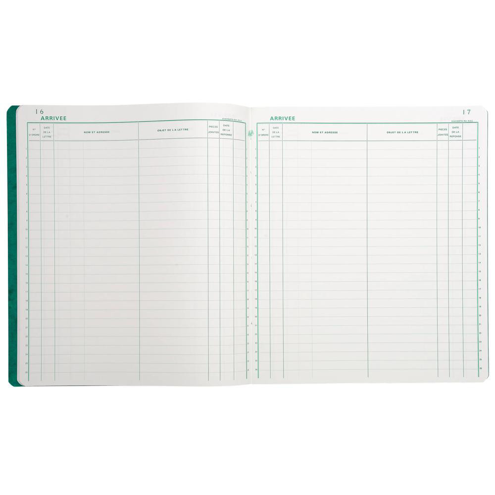 EXACOMPTA Piqûre 32x27cm Enregistrement du courrier 26 lignes 80 pages Couleurs assorties