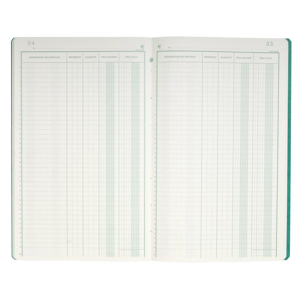 EXACOMPTA Piqûre 32x19,5cm Livre d'Inventaire 38 lignes 80 pages - Couleurs assorties