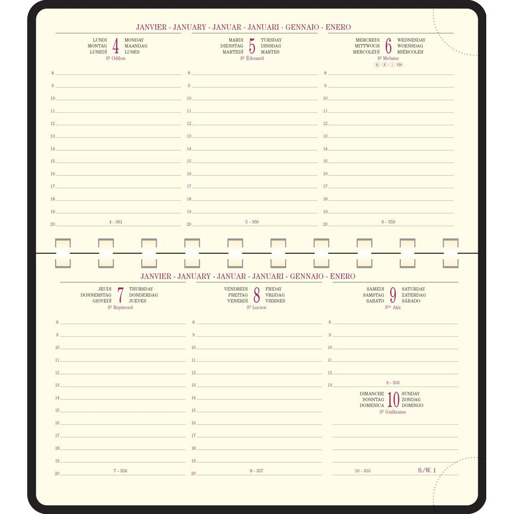 EXACOMPTA Recharge Agenda de poche Temporel 16S spiralé 9 x 16 cm Semainier Janvier à Décembre 2026