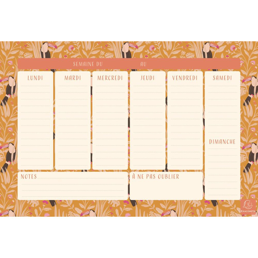 EXACOMPTA Hebdo Planner Color Design Toucan 26.5 x 18 cm. - Visuel