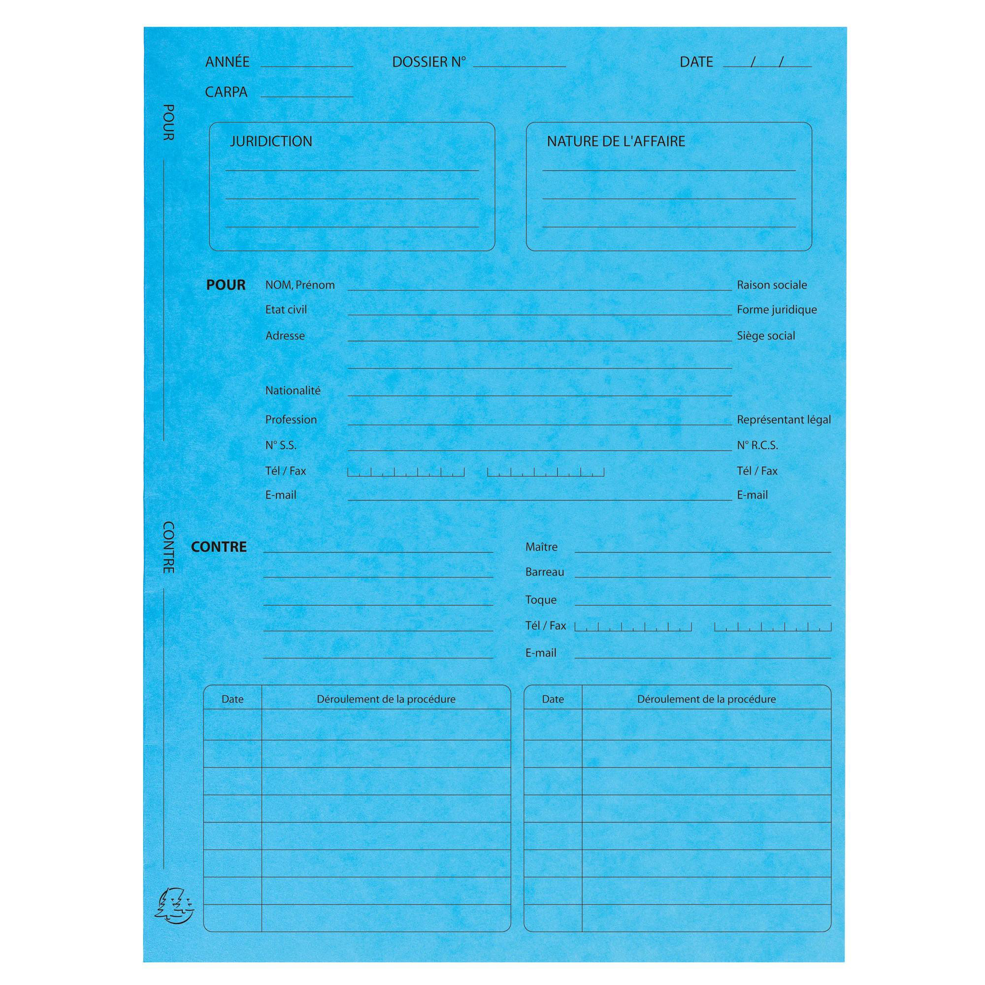 EXACOMPTA Paquet de 25 dossiers de procédure carte lustrée 25x32cm - Turquoise