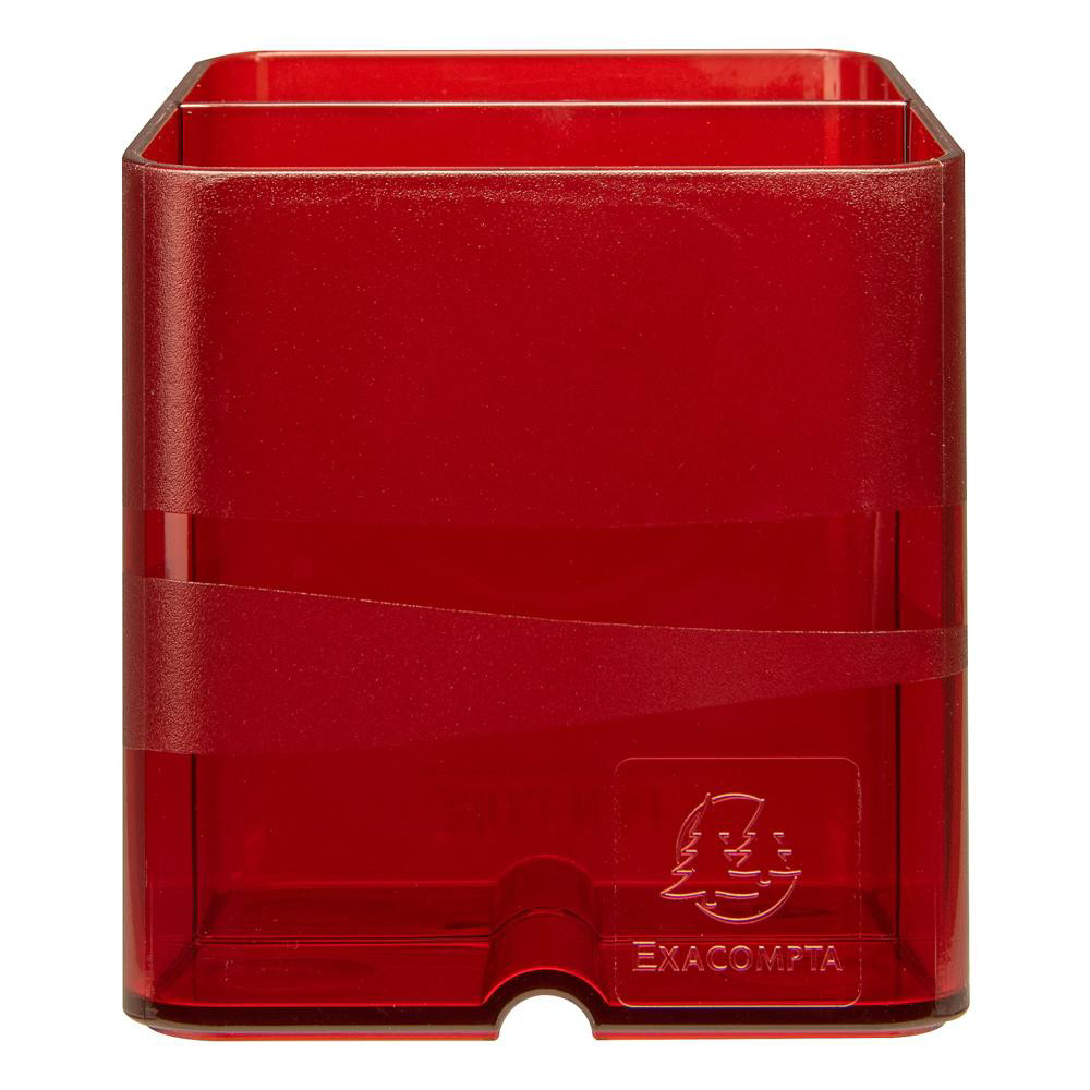 EXACOMPTA+Pot+à+crayons+Pen-Cube+Chromaline+-+Rouge+carmin