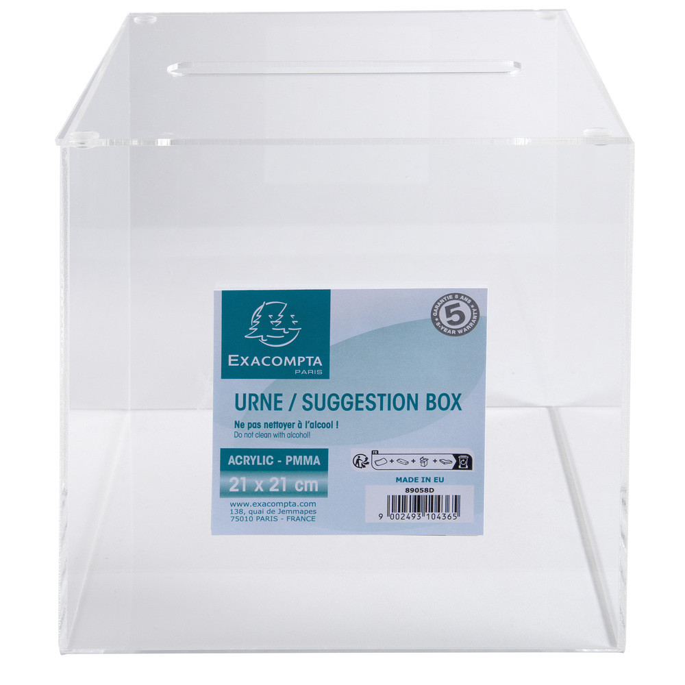 EXACOMPTA Urne transparente 21X21X21 cm - Cristal