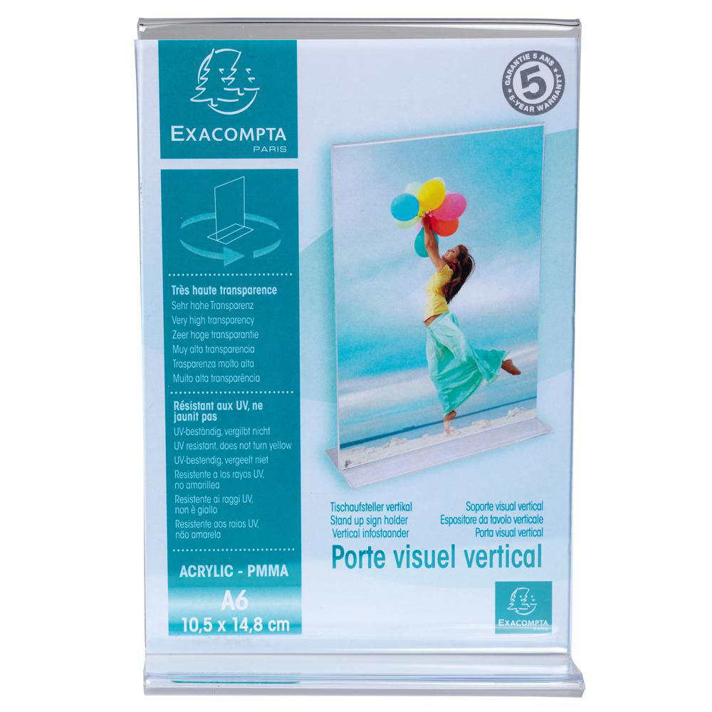 EXACOMPTA Porte-visuel droit vertical A6 - Cristal