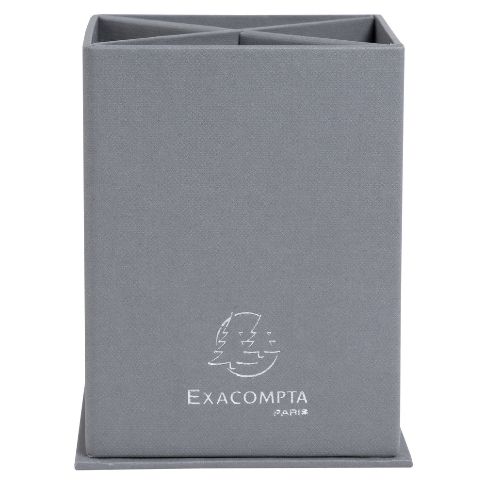EXACOMPTA+Pot+à+crayons+carre+4+compartiments+carton+Teksto+-+Couleurs+assorties