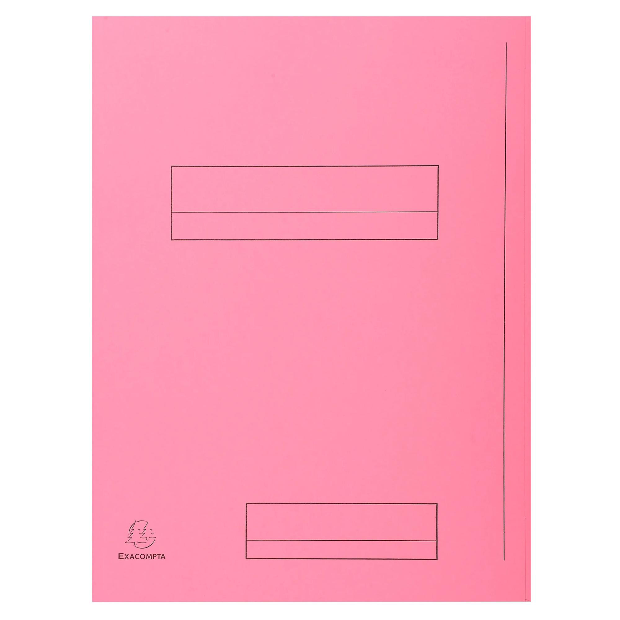 EXACOMPTA Paquet de 50 chemises imprimées 2 rabats SUPER 210 - 24x32cm - Rose