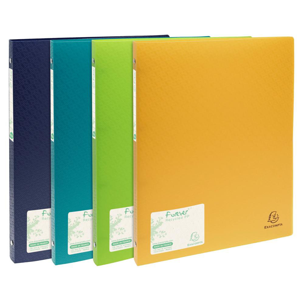 EXACOMPTA Classeur 4 anneaux 15mm polypropylène 7/10e Forever PP - A4 - Couleurs assorties