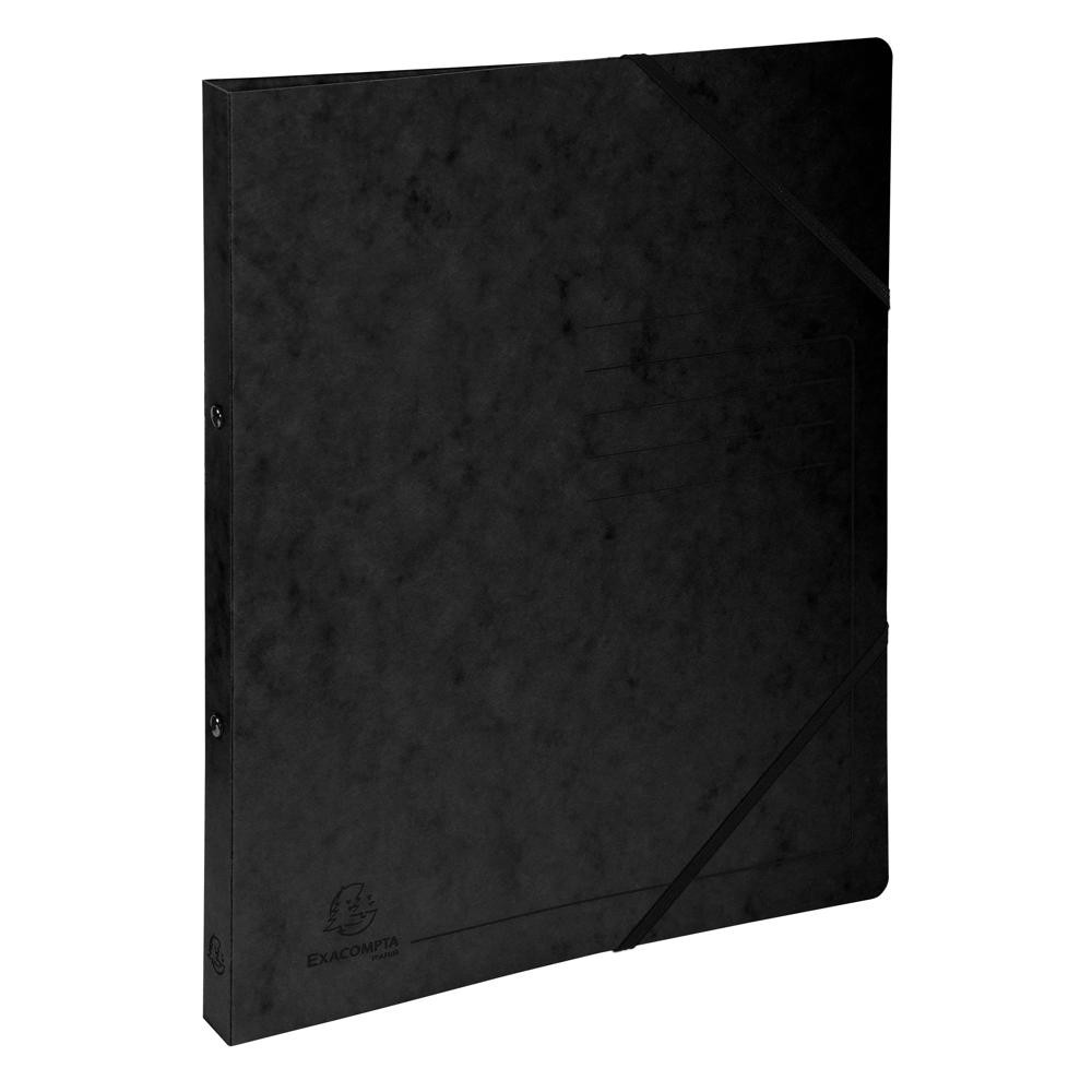 EXACOMPTA Classeur 2 anneaux 15mm carte lustrée imprimée - A4 - Noir