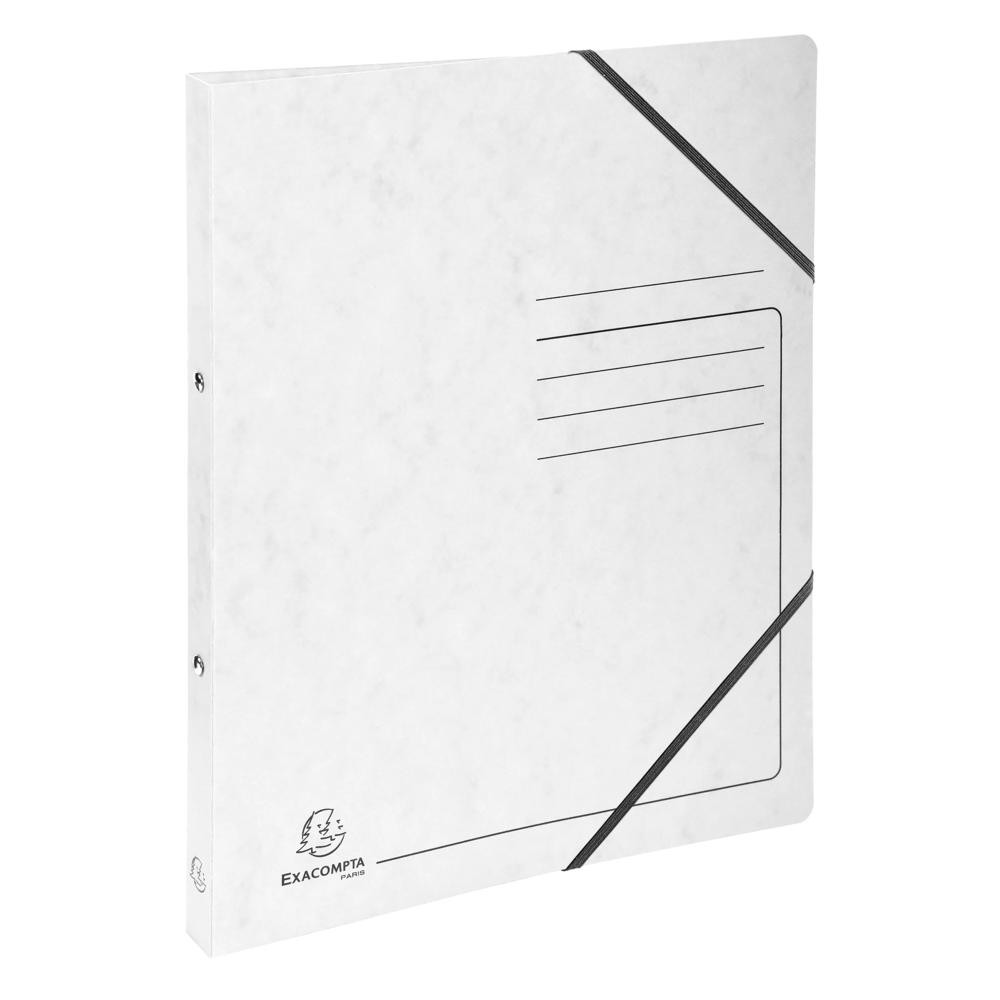 EXACOMPTA Classeur 2 anneaux 15mm carte lustrée imprimée - A4 - Blanc