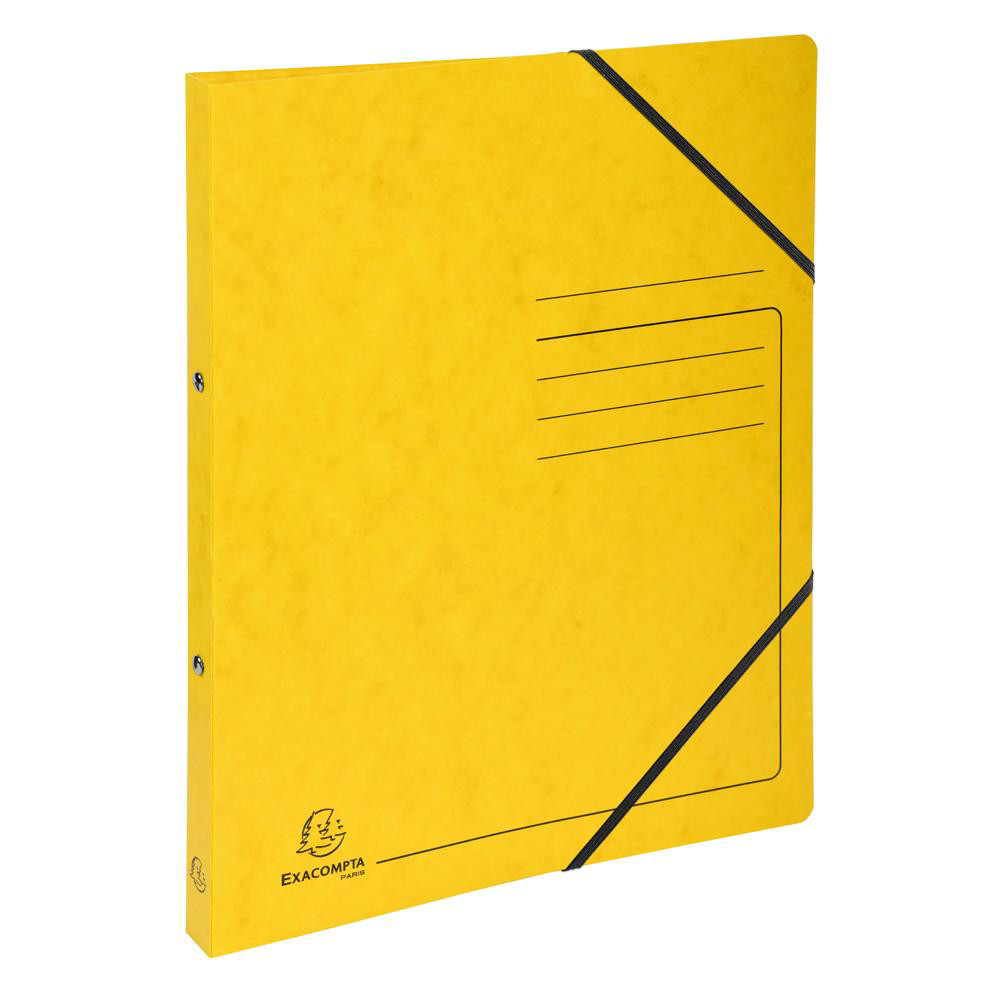 EXACOMPTA Classeur 2 anneaux 15mm carte lustrée imprimée - A4 - Jaune
