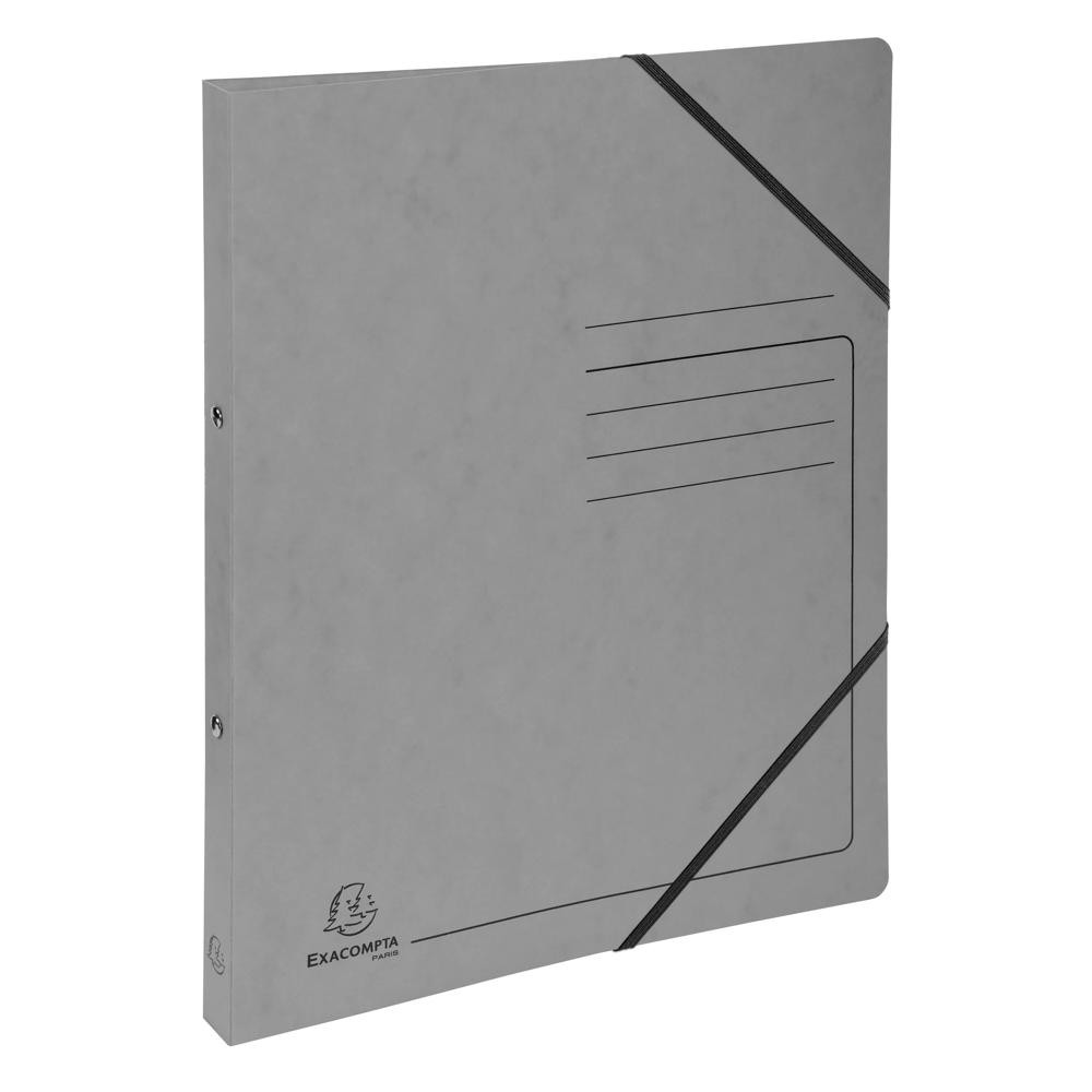 EXACOMPTA Classeur 2 anneaux 15mm carte lustrée imprimée - A4 - Gris