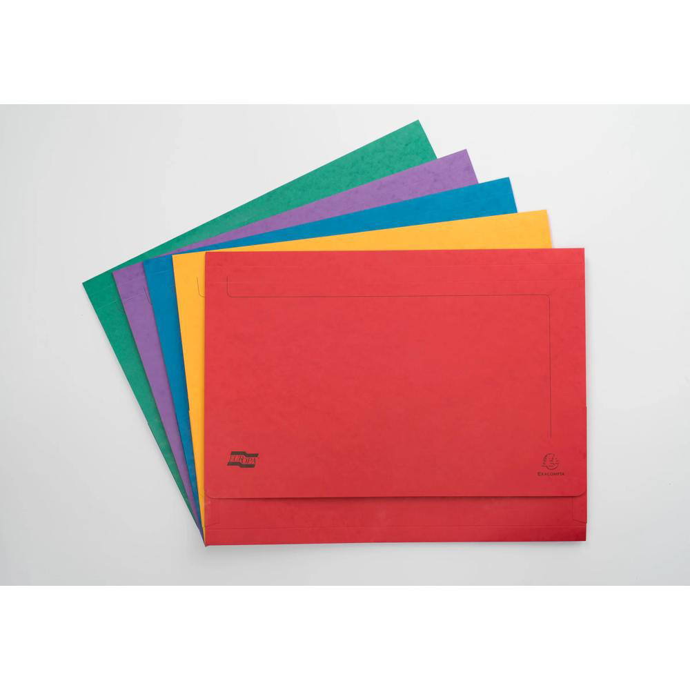 EXACOMPTA Chemises poche en carte lustrée 225g/m2- A3 - Couleurs assorties