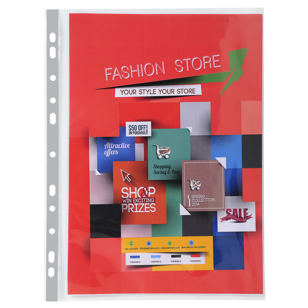 EXACOMPTA Sachet 10 Pochettes perfores PREMIUM polypropylne 140micron A4+ - Incolore