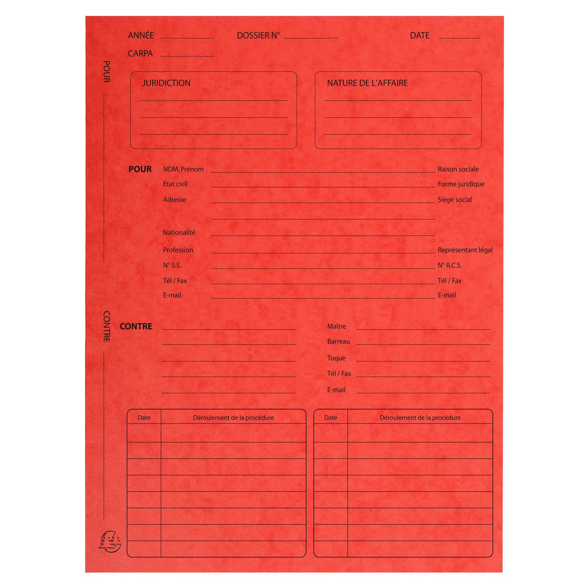 Exacompta Paquet de 25 dossiers de procédure carte lustrée 25x32cm Rouge - vue 2