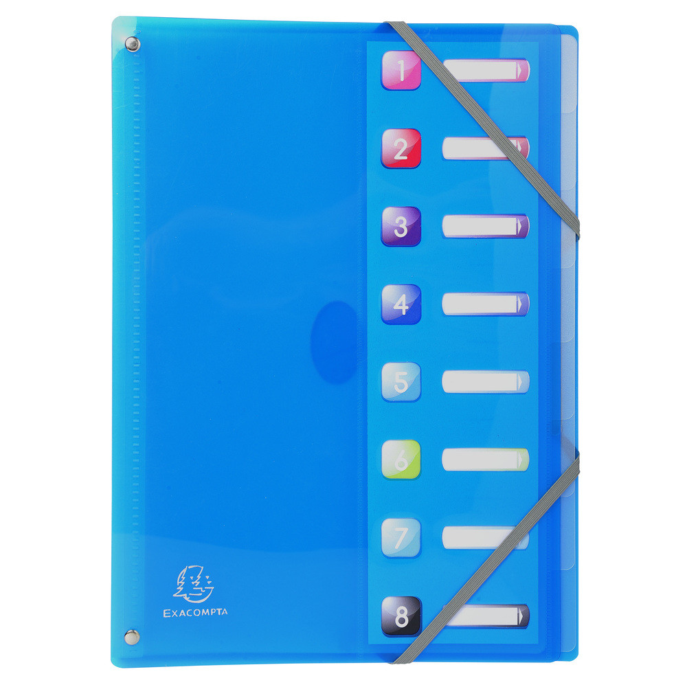 EXACOMPTA Trieur extensible en polypropylne 8 compartiments IDERAMA PP - A4 - Couleurs assorties