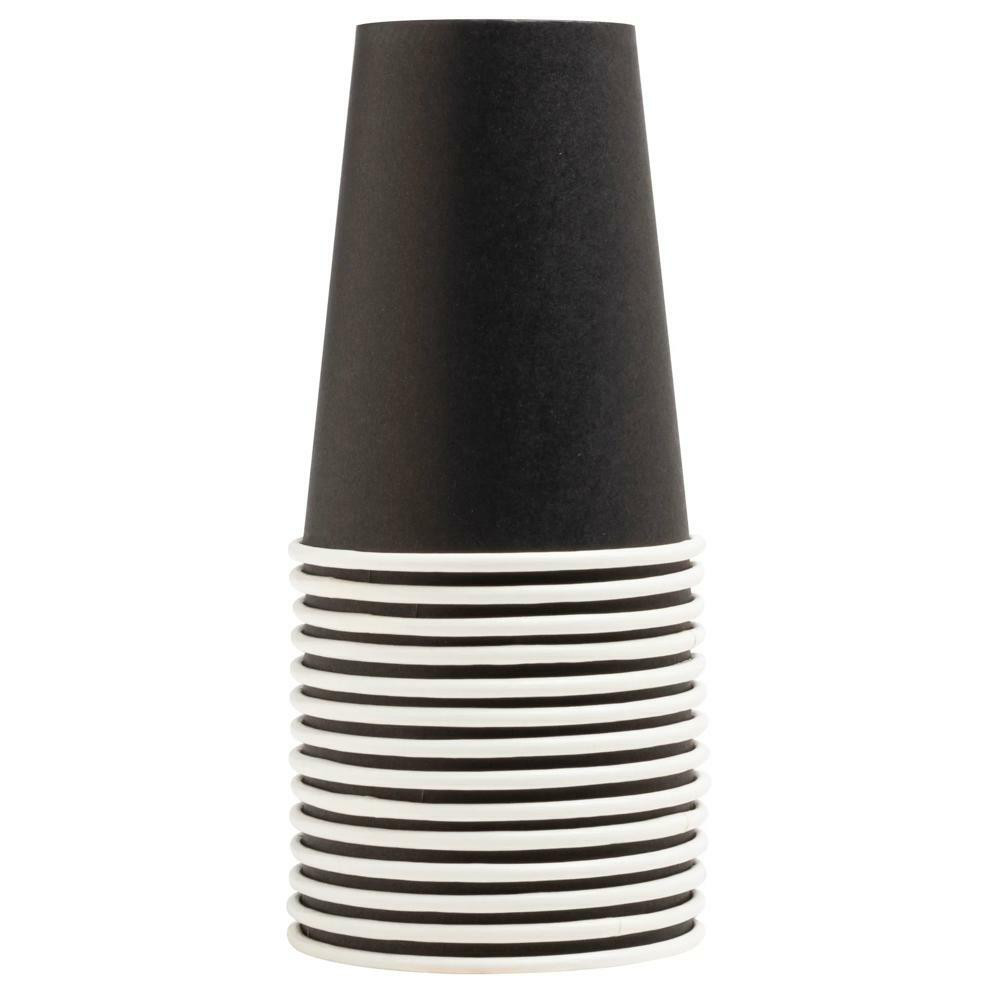 PRONAPPE 15 Gobelets en carton, 20 cl - Noir