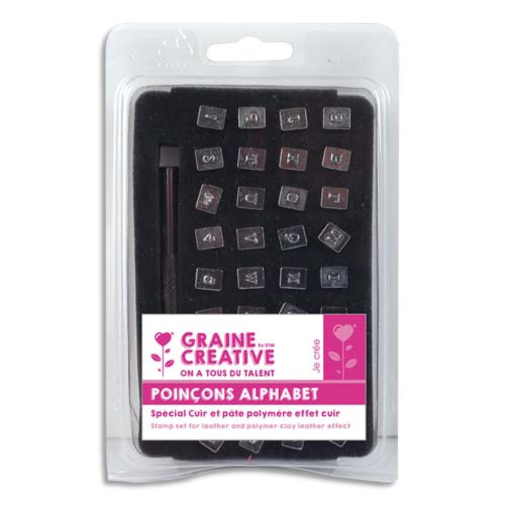 GRAINE CREATIVE Poinons alphabet pour marquage FIMO CUIR