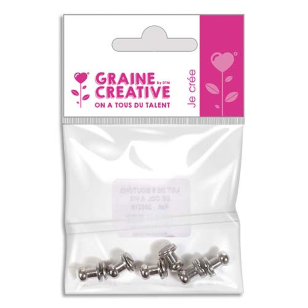 GRAINE CREATIVE Sachet de 6 boutons col  vis pour FIMO