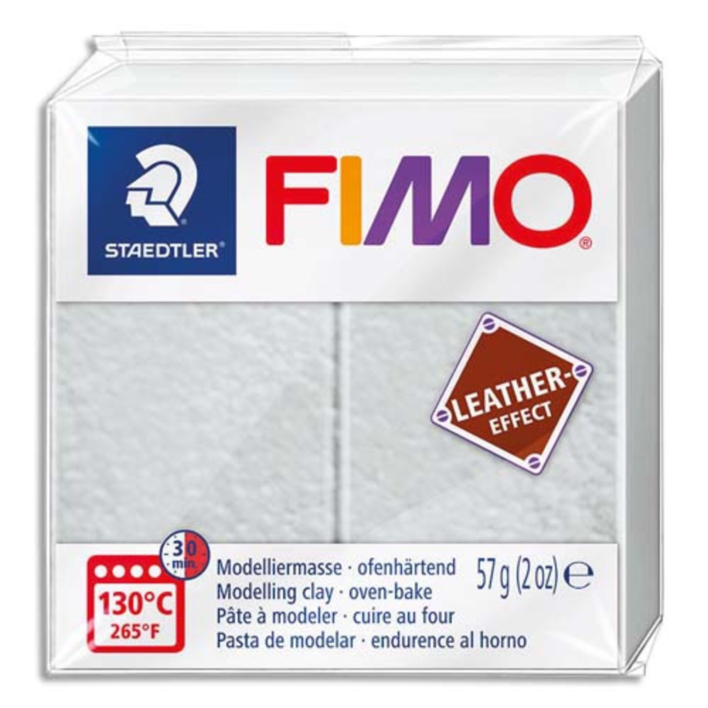 GRAINE CREATIVE Pain 57g FIMO EFFECT CUIR couleur gris pale