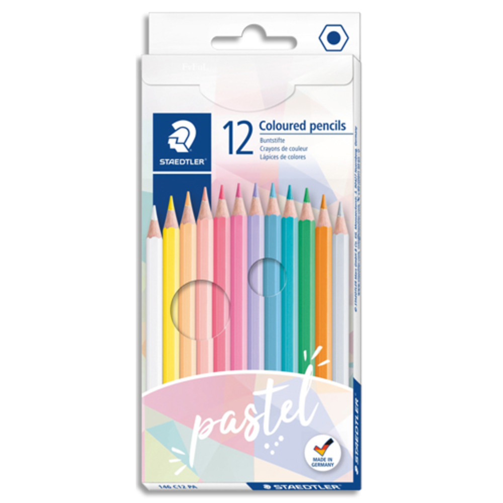 STAEDTLER 146 - Etui carton 12 crayons de couleur assortis - Edition pastel