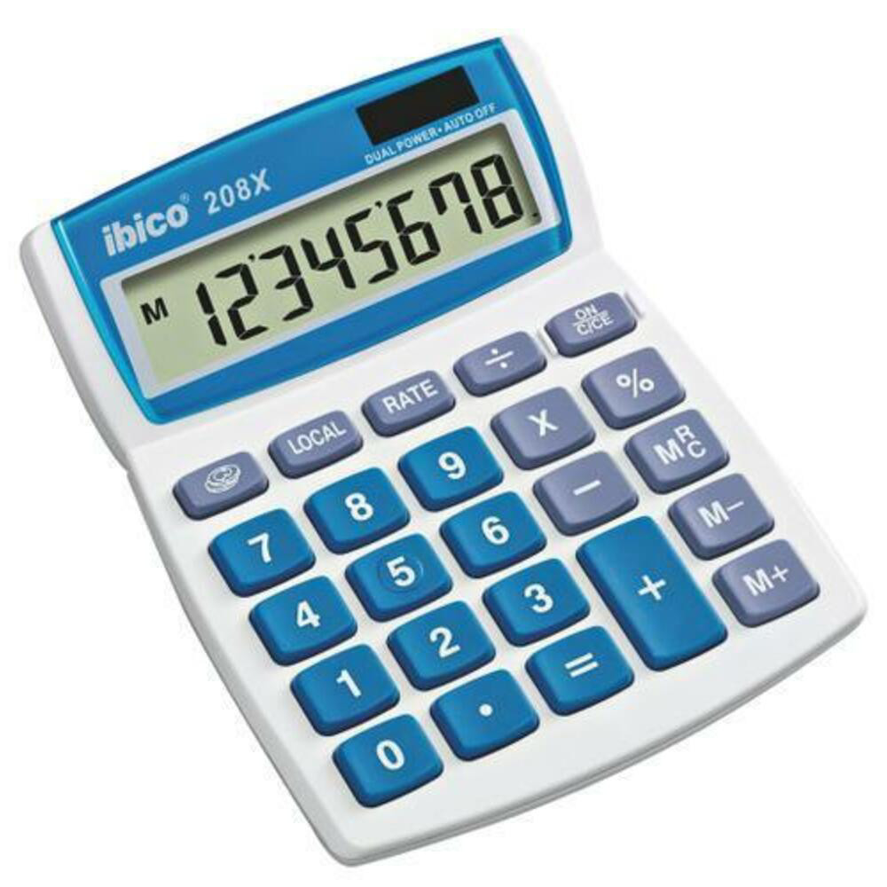 IBICO Blister calculatrice de bureau 208X cran LCD  8 chiffres, cran  inclinaison rglable IB410147