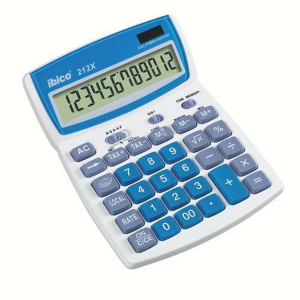 IBICO Calculatrice de bureau Ibico 212X cran LCD  12 chiffres cran  inclinaison rglable IB410161
