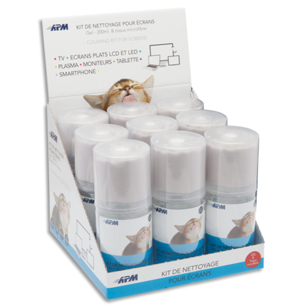 APM Prsentoir de 9 sprays nettoyants crans 200ml + microfibre 20x20cm 600105