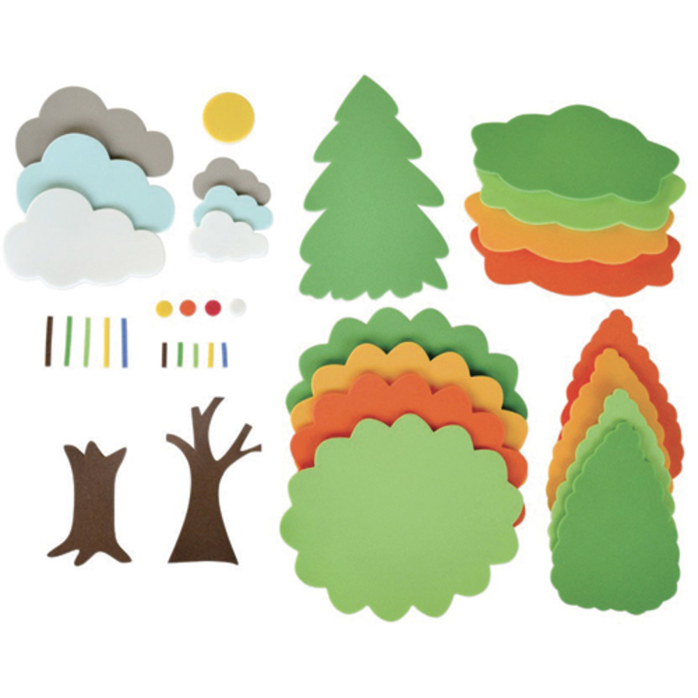 OZ INTERNATIONAL Kit 4 saisons - 540 pices en mousse assorties (arbres, nuages...)