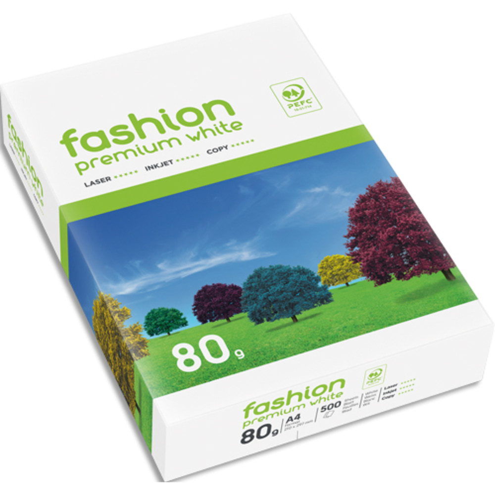 CLAIREFONTAINE Ramette 500 feuilles trs Blanc FASHION A4 80G CIE 165