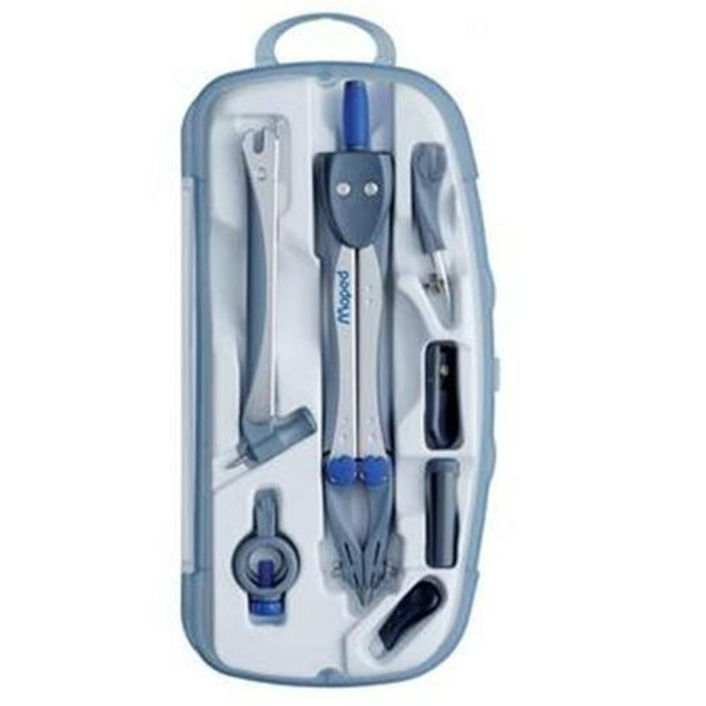 MAPED Coffret compas technic 7 pices. Bague, etui-mines, taille-mines, porte-mines, crayon mini,rallonge