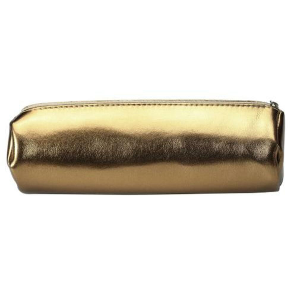 SIGN Trousse ronde METALLIC 1 compartiment PU Bronze METALLIC PVC 22x7cm