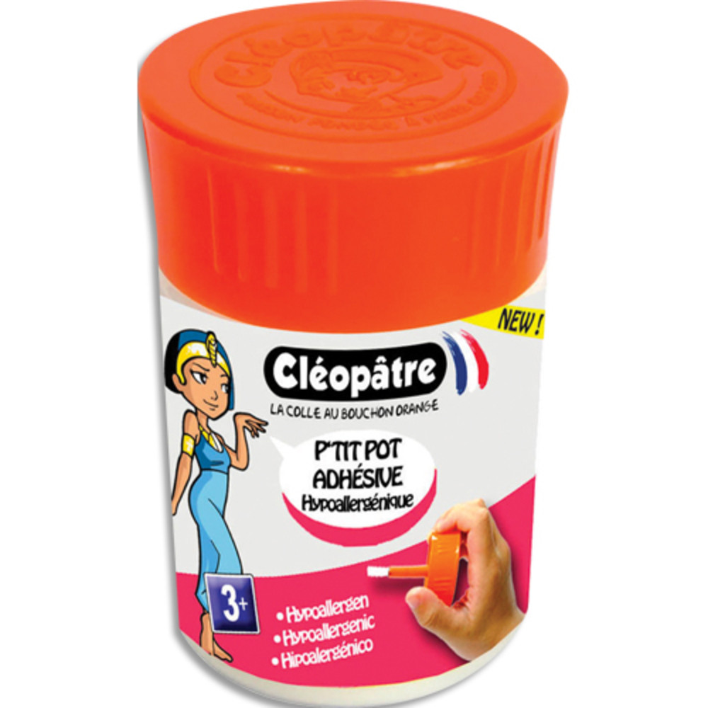 CLEOPATRE P'tit pot de colle adhsive hypoallergnique 50 gr avec pinceau intgr