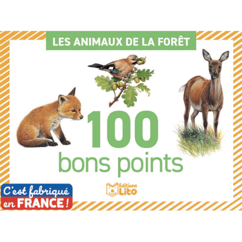 LITO DIFFUSION Bote de 100 bons points thmes animaux de la fort