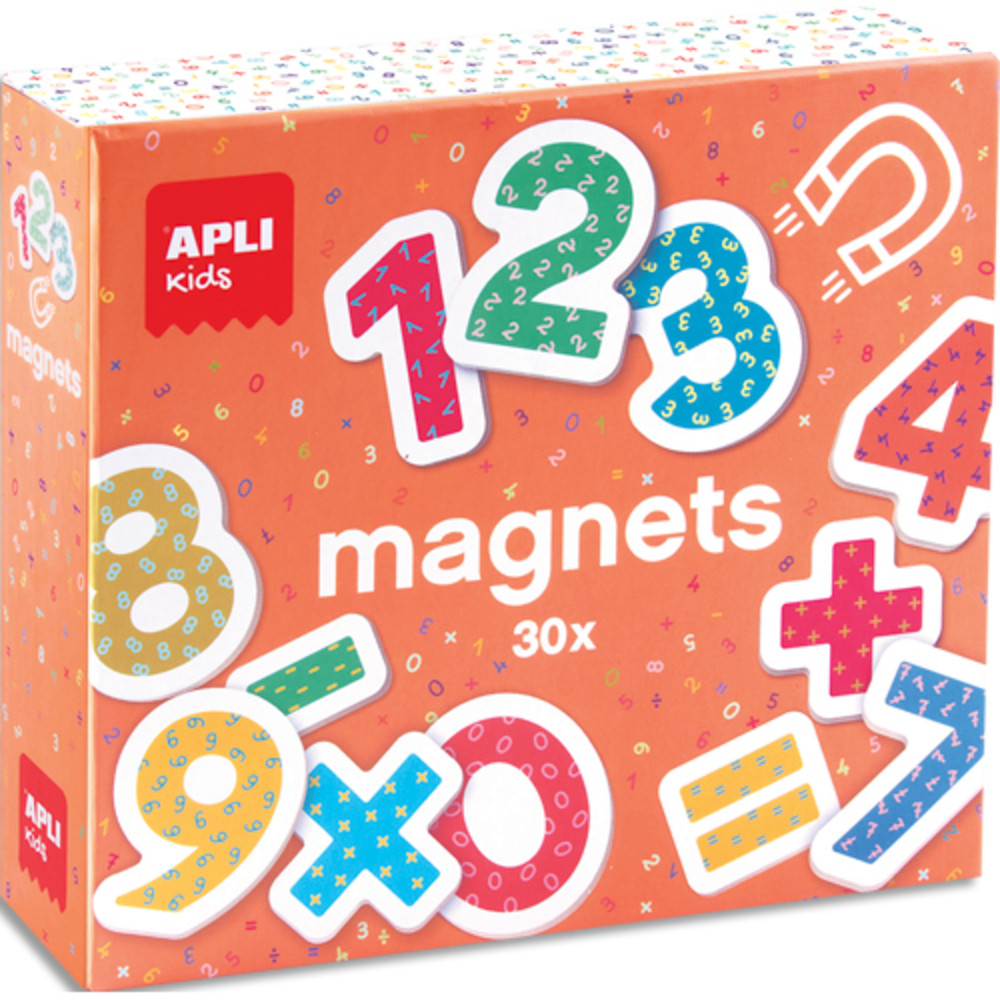 APLI KIDS Bote de 30 magnets chiffres en bois
