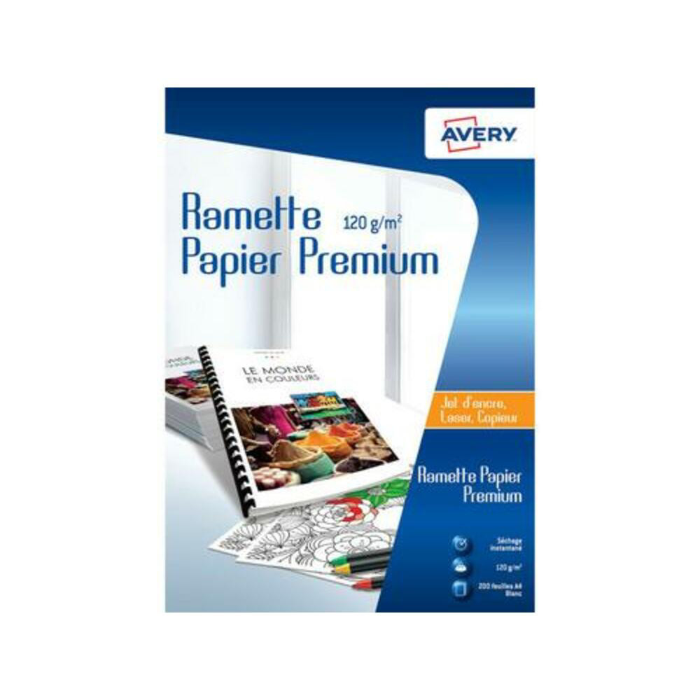 AVERY Bote de 200 feuilles de papier photo FSC mat A4, toutes imprimantes, 120g